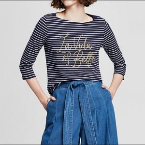 a new day nautical stripe navy white striped shirt